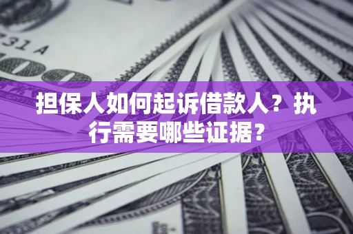 武汉担保人如何起诉借款人？执行需要哪些证据？