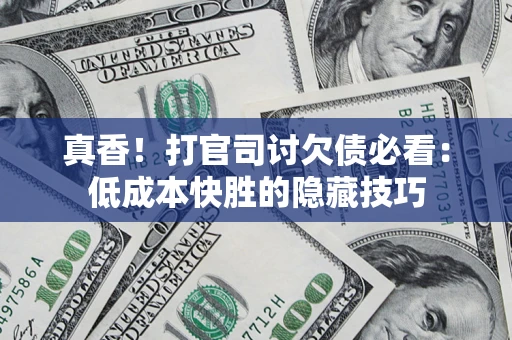 武汉真香！打官司讨欠债必看：低成本快胜的隐藏技巧